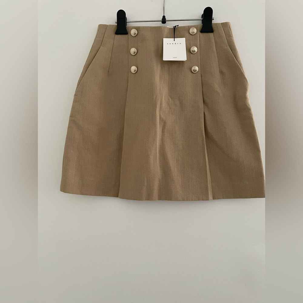 (NWT)Sandro Cotton And Linen Blend
Skirt